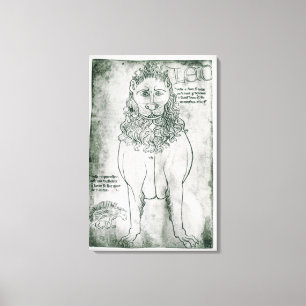 Ms Fr 19093 fol.24v Lion and Porcupine Canvas Print