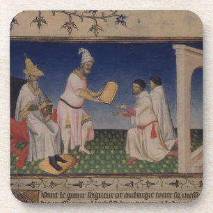 Ms Fr 2810 f.3v Kublai Khan (1214-94) giving his g Coaster