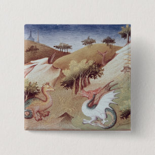 Ms Fr 2810 f.55v Dragons and other beasts 15 Cm Square Badge
