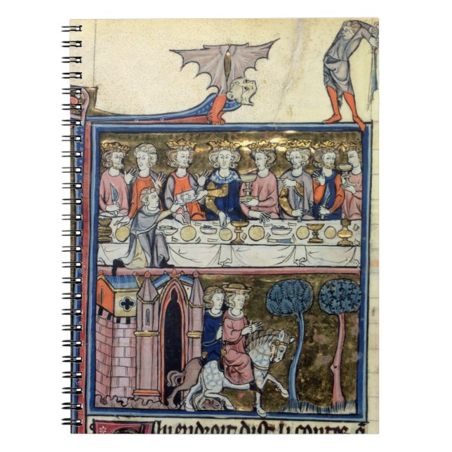 Ms Fr 95 f.326 King Arthur and his Knights around Notebook (Front)