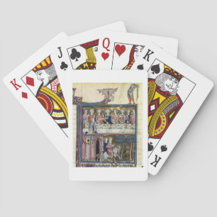 Ms Fr 95 f.326 King Arthur and his Knights around Playing Cards