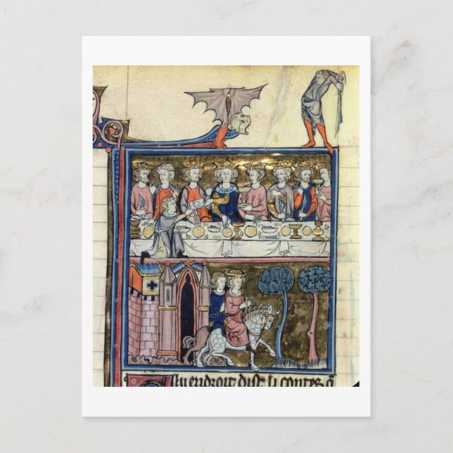 Ms Fr 95 f.326 King Arthur and his Knights around Postcard (Front)