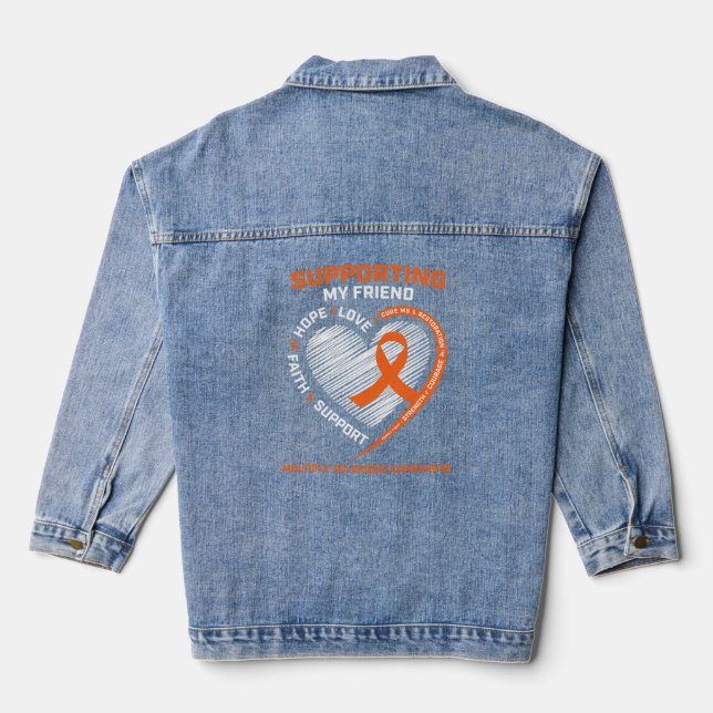 Ms Friend Multiple Sclerosis Women Ms Awareness   Denim Jacket (Back)