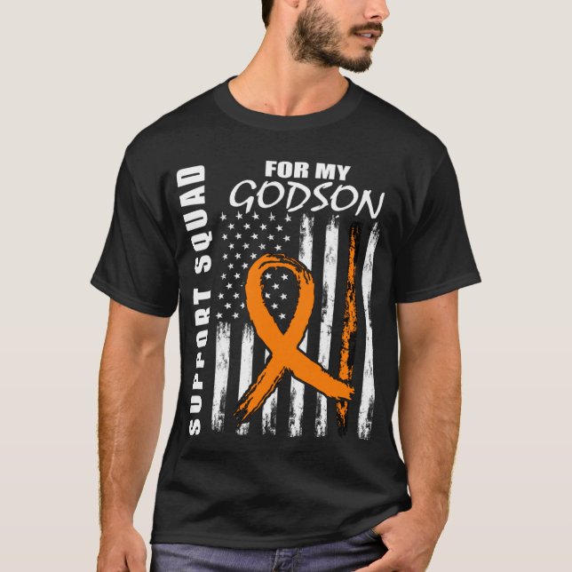 MS Godson Multiple Sclerosis Awareness Flag Godpar T-Shirt (Front)