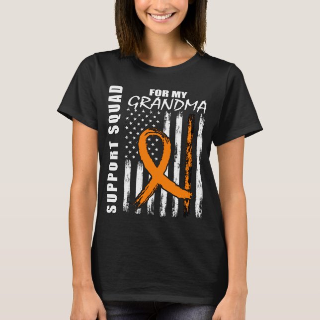 MS Grandma Multiple Sclerosis Awareness US Flag Fa T-Shirt (Front)