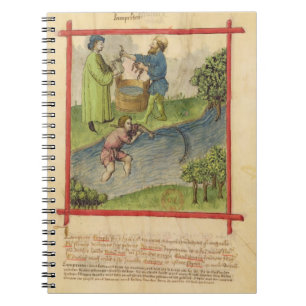 Ms Lat 9333 f.82 Fishing for Eels, from 'Tacuinum Notebook