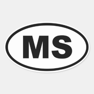 MS Mississippi Oval Sticker