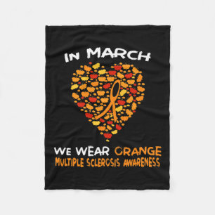 Ms Multiple Sclerosis Awareness March We Wear Oran Fleece Blanket