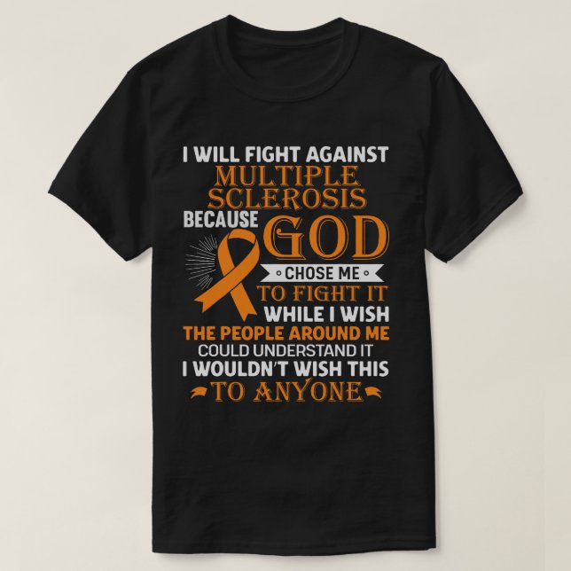 MS Multiple Sclerosis Awareness Orange Ribbon Men  T-Shirt (Design Front)