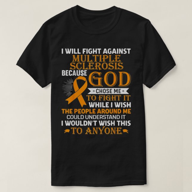 MS Multiple Sclerosis Awareness Orange Ribbon Men  T-Shirt (Design Front)