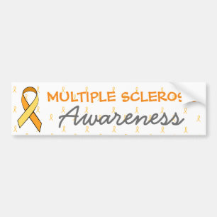 MS Multiple Sclerosis Awareness Ribbon Bumper Sticker