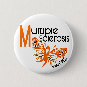 MS Multiple Sclerosis BUTTERFLY 3.1 6 Cm Round Badge