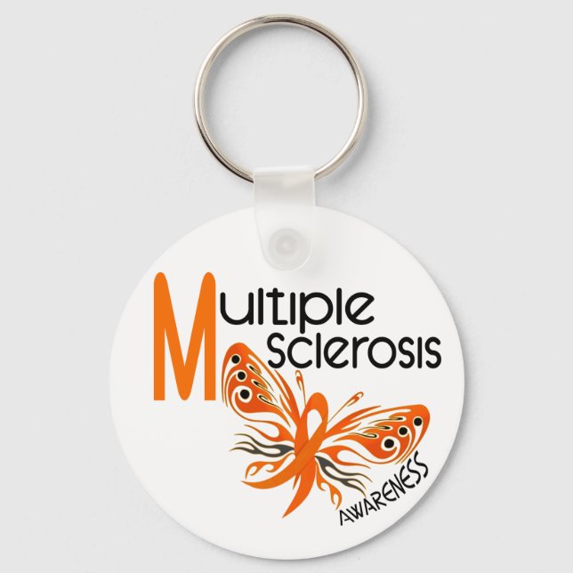 MS Multiple Sclerosis BUTTERFLY 3.1 Key Ring (Front)