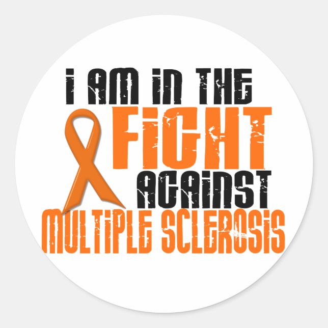 MS Multiple Sclerosis IN THE FIGHT 1 Classic Round Sticker (Front)