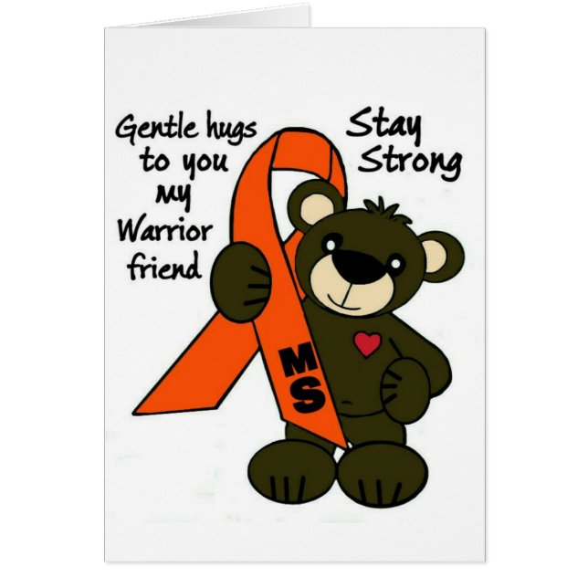 MS   ( Multiple Sclerosis ) teddy bear ribbon (Front)