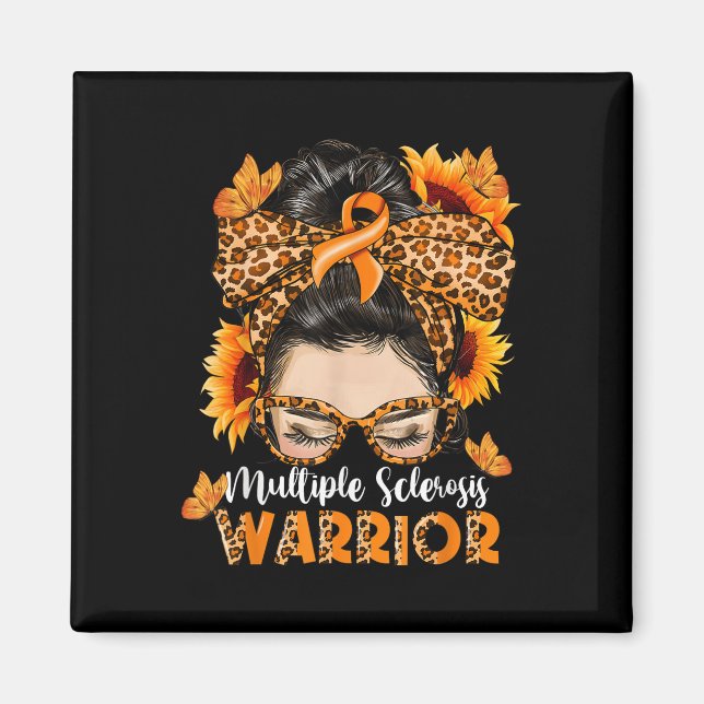 Ms Multiple Sclerosis Warrior Awareness Orange Mes Magnet (Front)