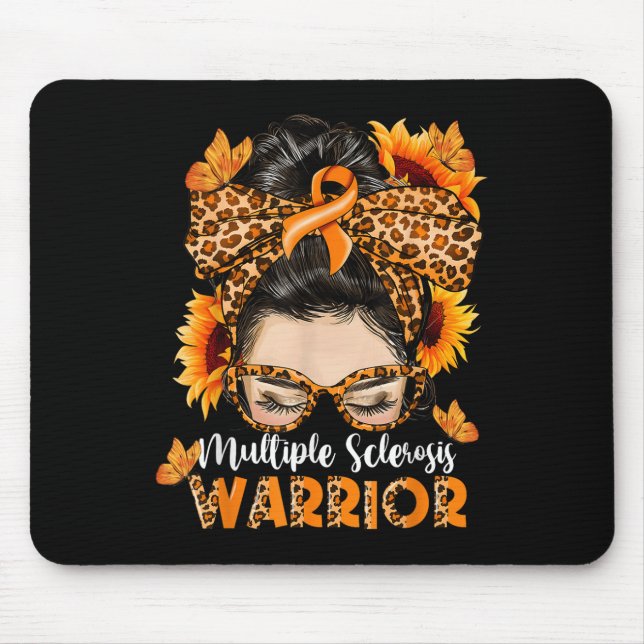 Ms Multiple Sclerosis Warrior Awareness Orange Mes Mouse Mat (Front)