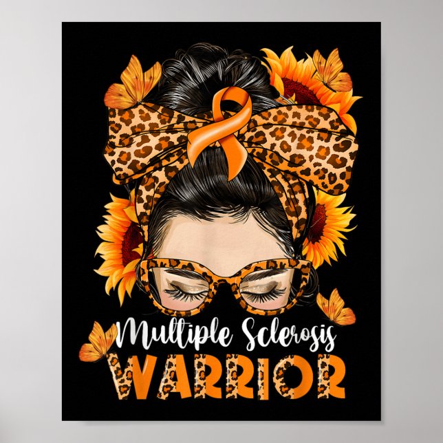 Ms Multiple Sclerosis Warrior Awareness Orange Mes Poster (Front)