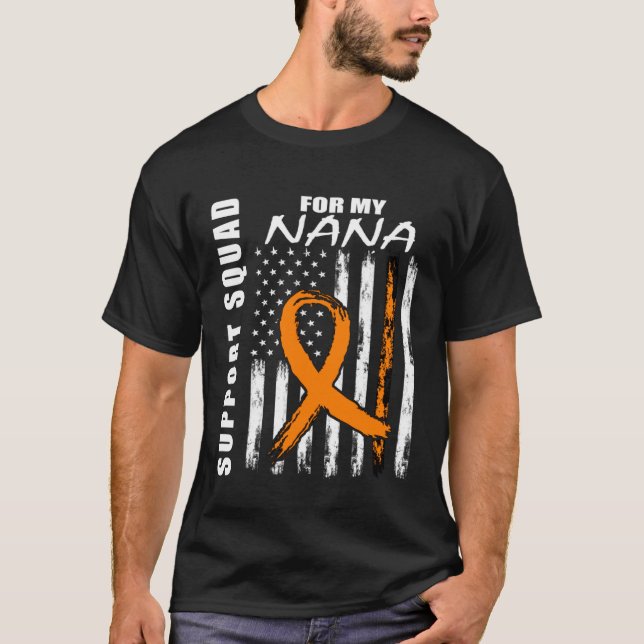 MS Nana Multiple Sclerosis Awareness USA Flag Fami T-Shirt (Front)