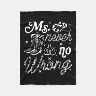 Ms Never Do No Wrong, Western Cow Girl, Country Mu Fleece Blanket