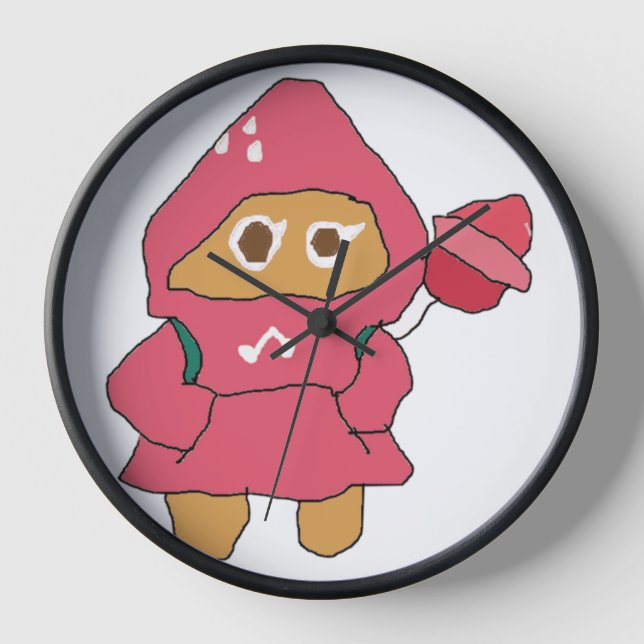 Ms Paint cookie run strawberry cookie Clock (Front)