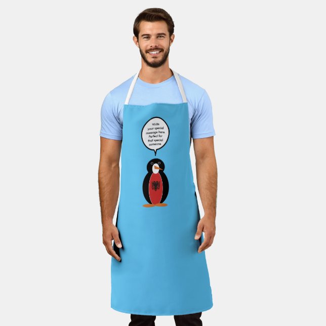 Ms Penguin Albanian Flag Talks Apron (Worn)