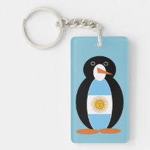 Ms Penguin Argentine Flag on Blue