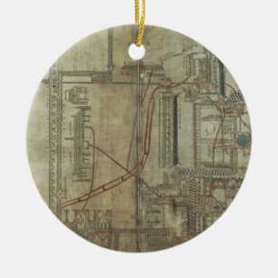 Ms R 171 f.285 Plan of Canterbury Cathedral and th Ceramic Tree Decoration