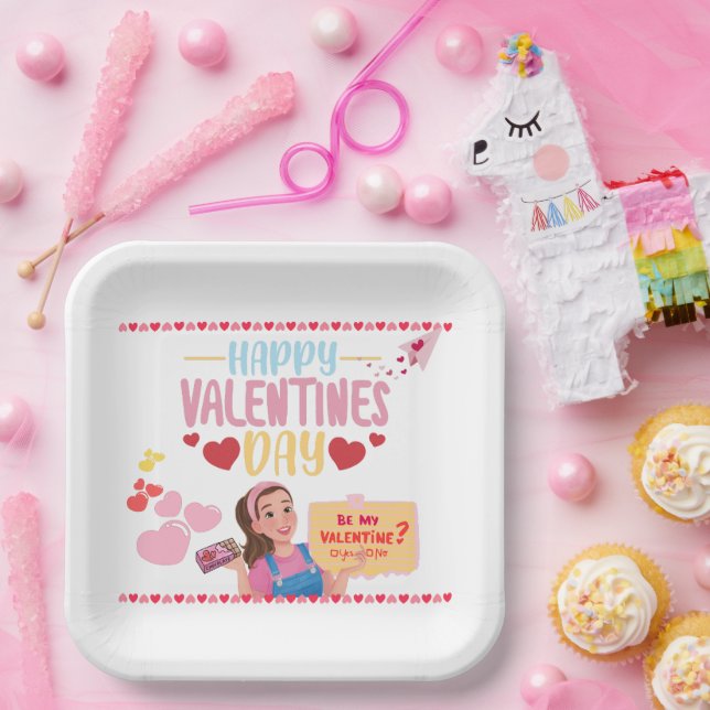 Ms. Rachel Themed Valentine's Day Paper Plate (Party)