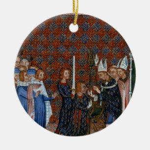 Ms Tiberius B Viii f.58 Coronation of King Charles Ceramic Tree Decoration
