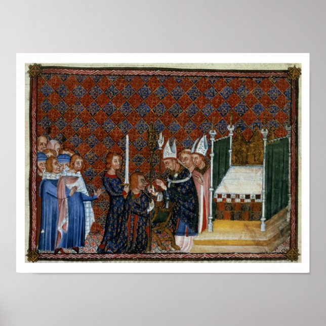 Ms Tiberius B Viii f.58 Coronation of King Charles Poster (Front)