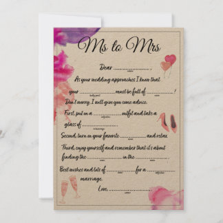 Ms to Mrs Libs Announcement