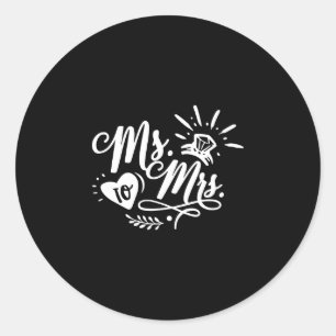 Ms to mrs performance classic round sticker