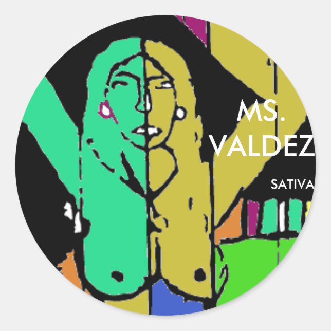 MS. VALDEZ CLASSIC ROUND STICKER (Front)