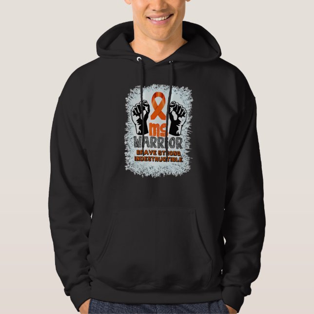 Ms Warrior Indestructible Multiple Sclerosis Aware Hoodie (Front)