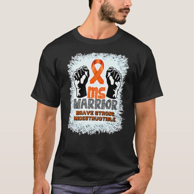 Ms Warrior Indestructible Multiple Sclerosis Aware T-Shirt (Front)