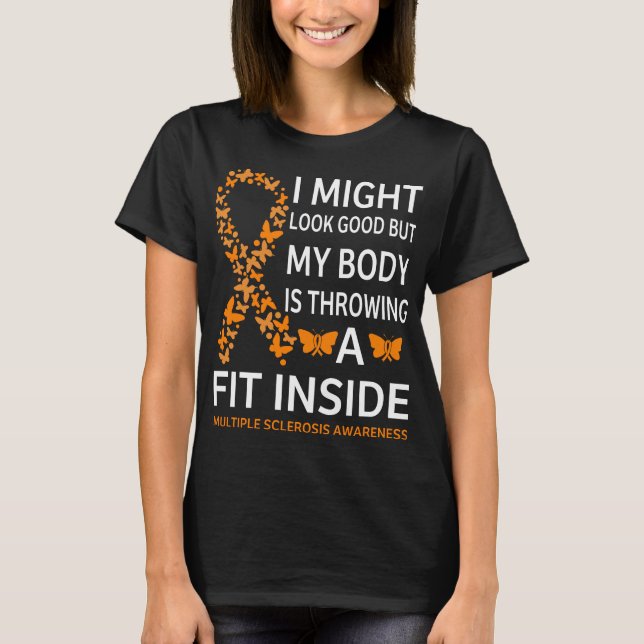 MS Warrior Pride Cure Multiple Sclerosis Awareness T-Shirt (Front)