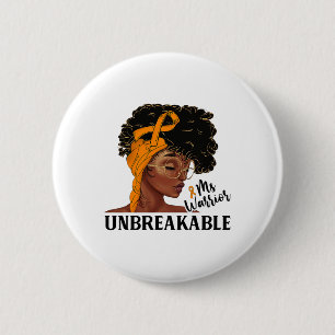 Ms Warrior Unbreakable Black Woman Crps Awareness  6 Cm Round Badge