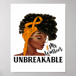 Ms Warrior Unbreakable Black Woman Crps Awareness  Poster