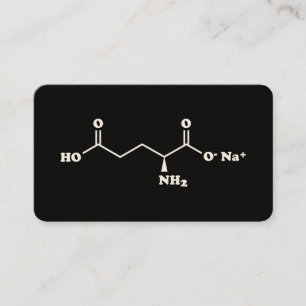 MSG Monosodium Glutamate Molecule Chemical Formula Business Card