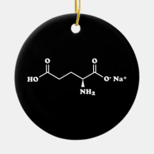 MSG Monosodium Glutamate Molecule Chemical Formula Ceramic Tree Decoration