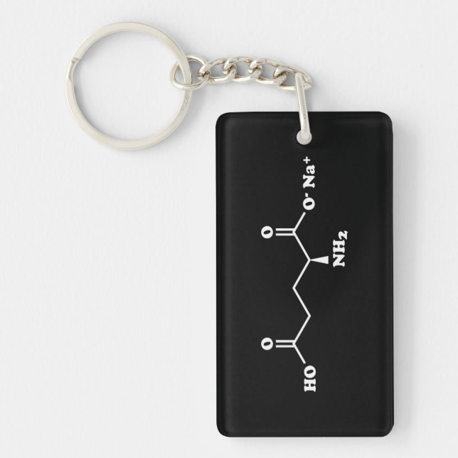 MSG Monosodium Glutamate Molecule Chemical Formula Key Ring (Front)