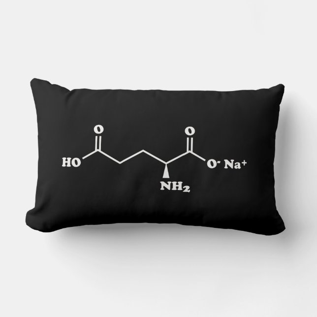 MSG Monosodium Glutamate Molecule Chemical Formula Lumbar Cushion (Front)