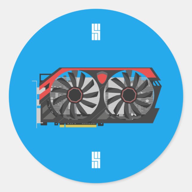 MSI Twin Frozr Graphics Card Design Classic Round Sticker (Front)