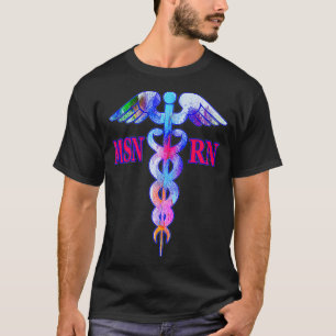 MSN Registered Nurse RN Caduceus Nursing Emblem Gr T-Shirt