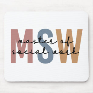 MSW Master of Social Work Retro Graduation Mouse Mat