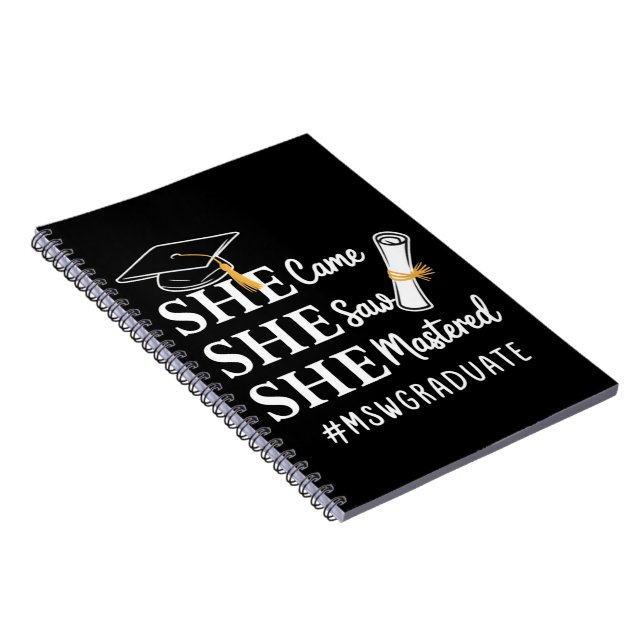 MSW Master’s Degree Master of Social Work Graduate Notebook (Right Side)