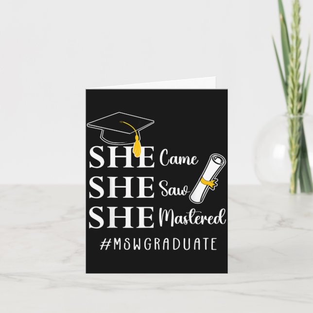 Msw master's degree master of social work card (Front)