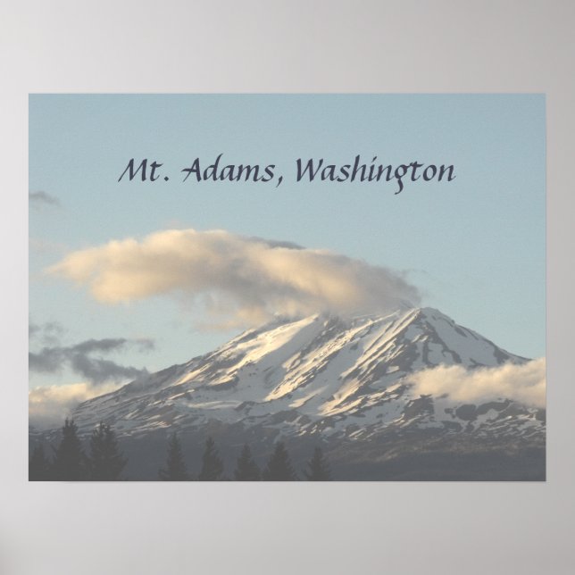 Mt. Adams Washington with Cloud Photo Poster (Front)