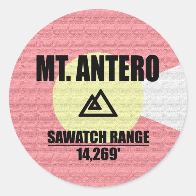 Mt. Antero Classic Round Sticker (Front)